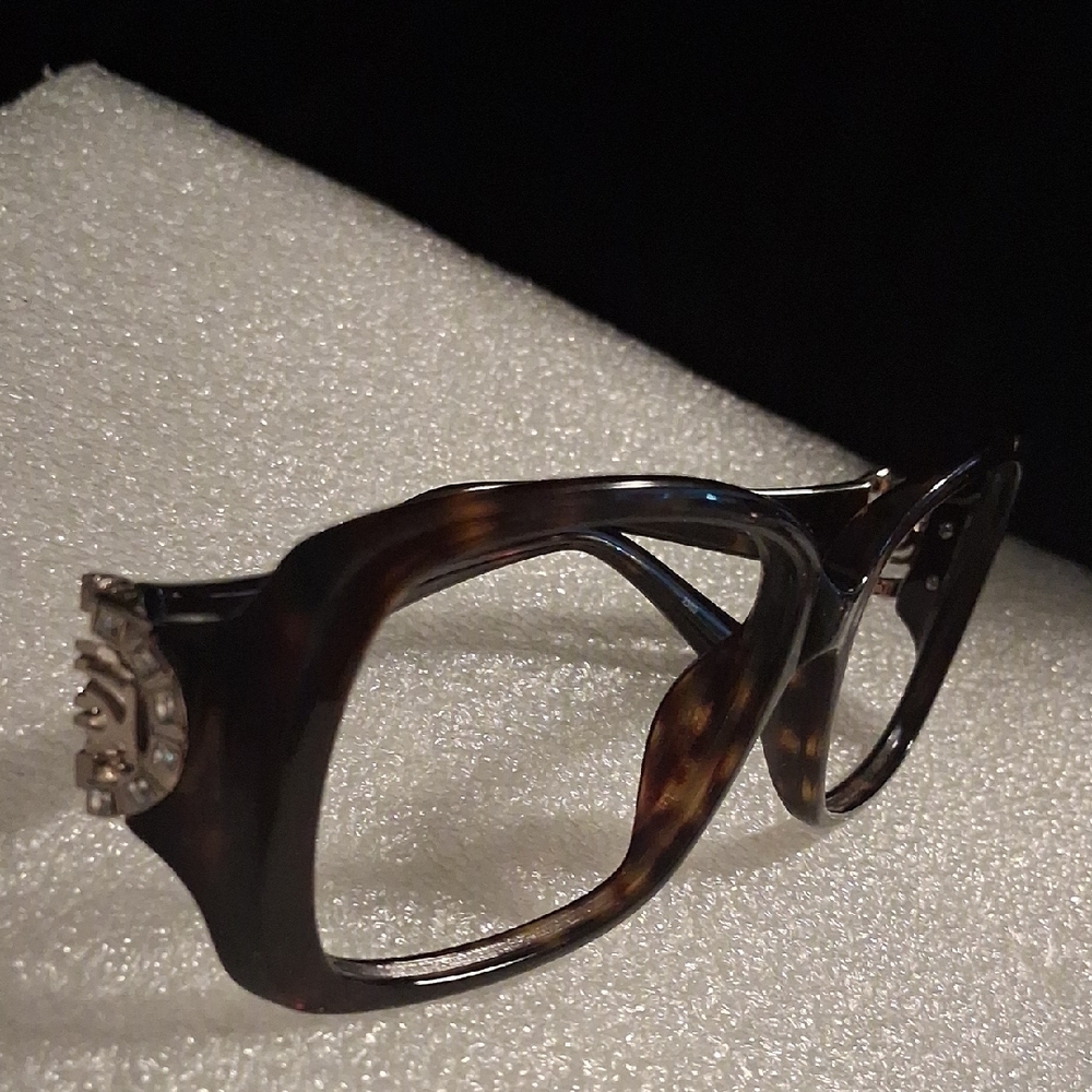 Bebe Black Oversized Sunglasses Frames Only Tortise with Metallic Detail